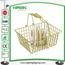 Supermarket Cosmetic Stores Golden Wire Shopping Basket